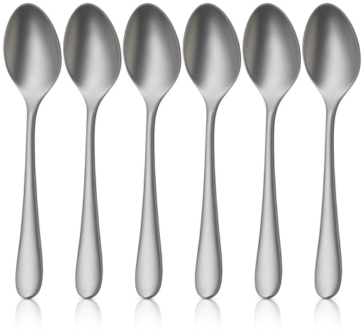 Merit 6dílná Sada lžiček na espresso pískovaná