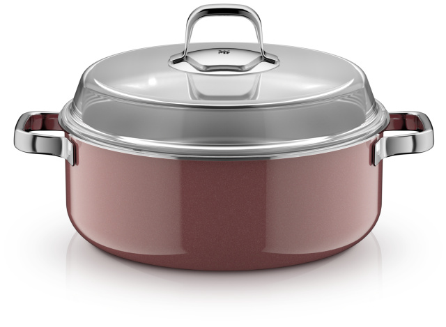 Fusiontec Mineral Pro kulatý pekáč s poklicí 24 cm rose quartz